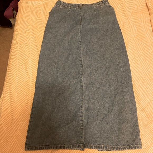 Vintage Button Up Denim Maxi Skirt - Picture 3 of 12